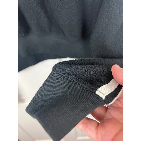 Victoria's Secret PINK Black Reverse Fleece Cropped Polo Sweatshirt Women's Med. - Picture 5 of 7